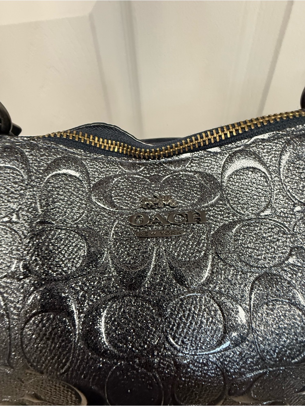Coach Ava Tote bag metallic signature embossed logo pattern - Picture 11 of 13